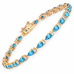 Pear Tennis Bracelet with Diamond Clusters