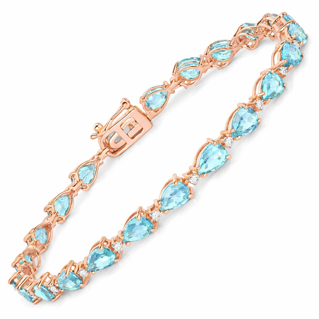 Pear Diamond Accent Line Bracelet