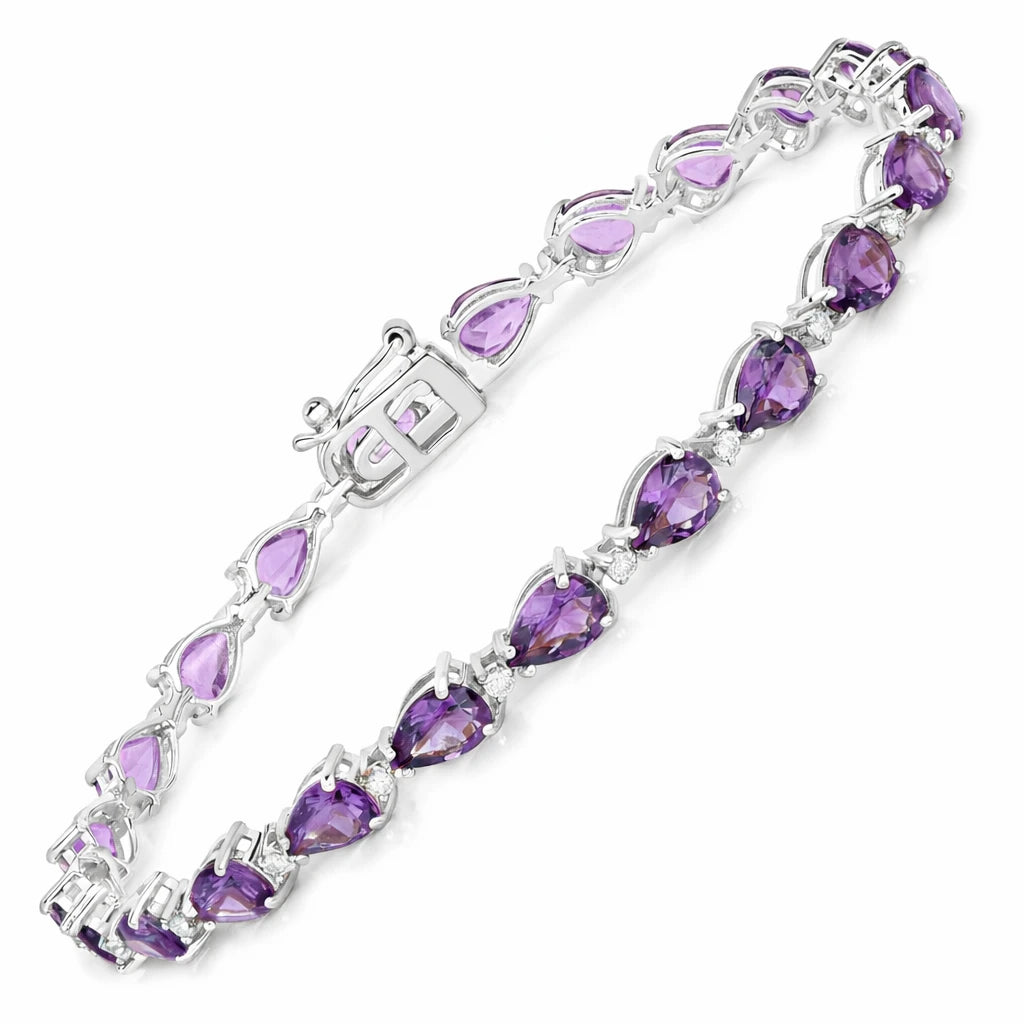 Pear Diamond Accent Line Bracelet