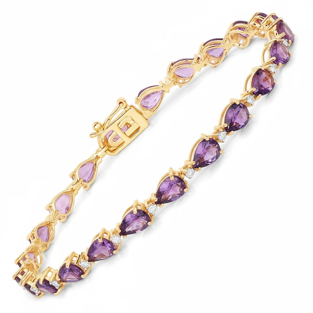 Pear Diamond Accent Line Bracelet