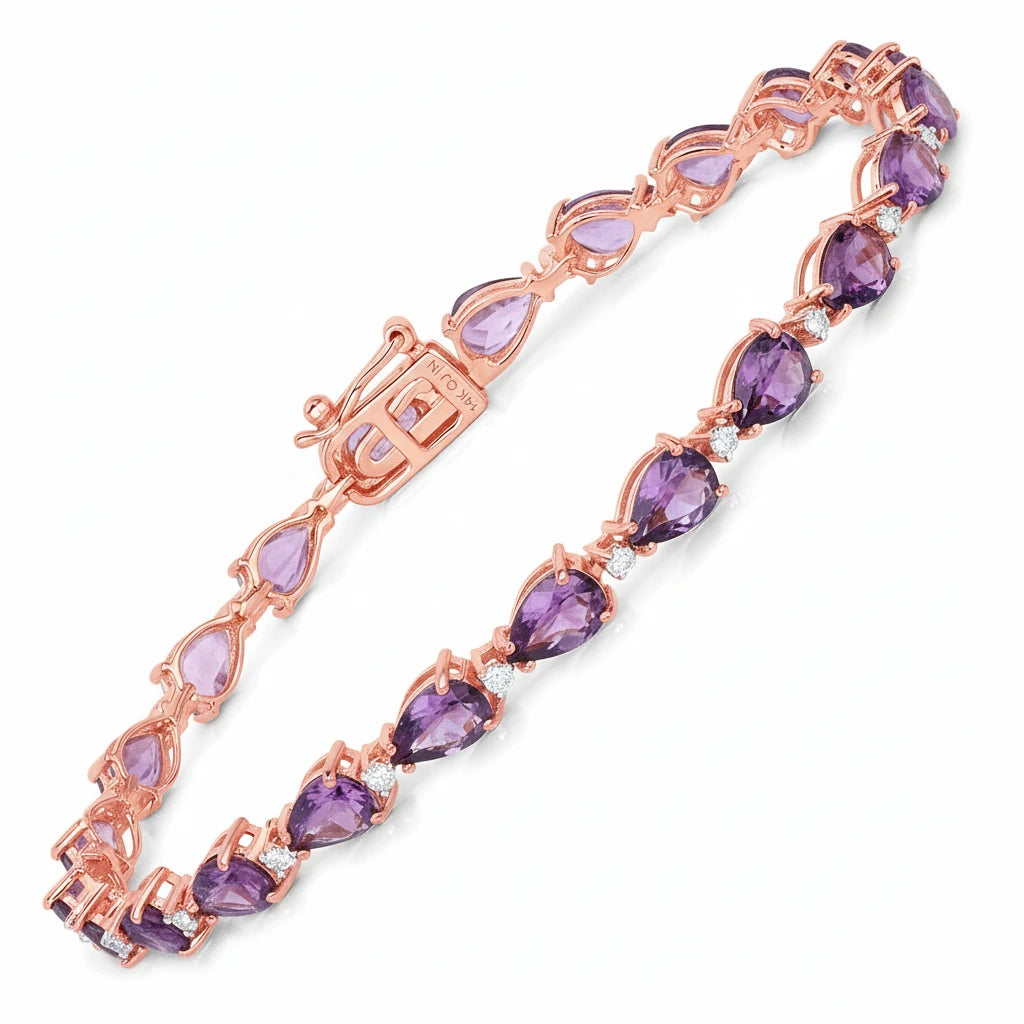 Pear Diamond Accent Line Bracelet