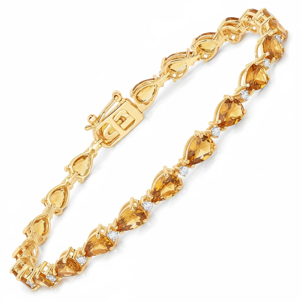 Pear Diamond Accent Line Bracelet