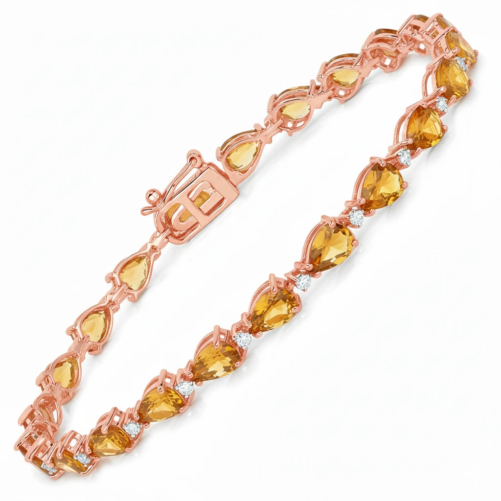 Pear Diamond Accent Line Bracelet