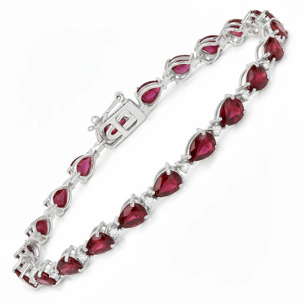 Pear Diamond Accent Line Bracelet