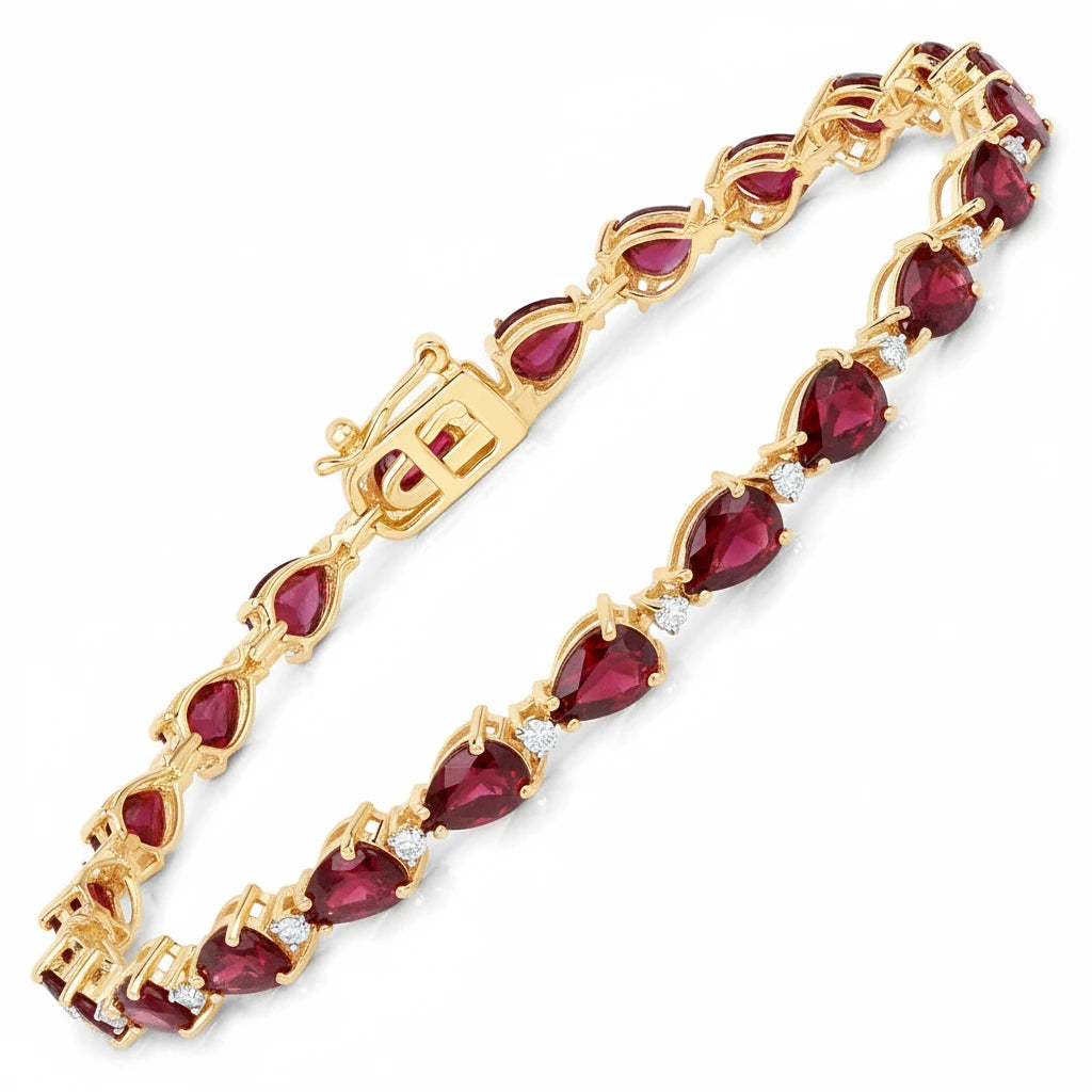 Pear Diamond Accent Line Bracelet