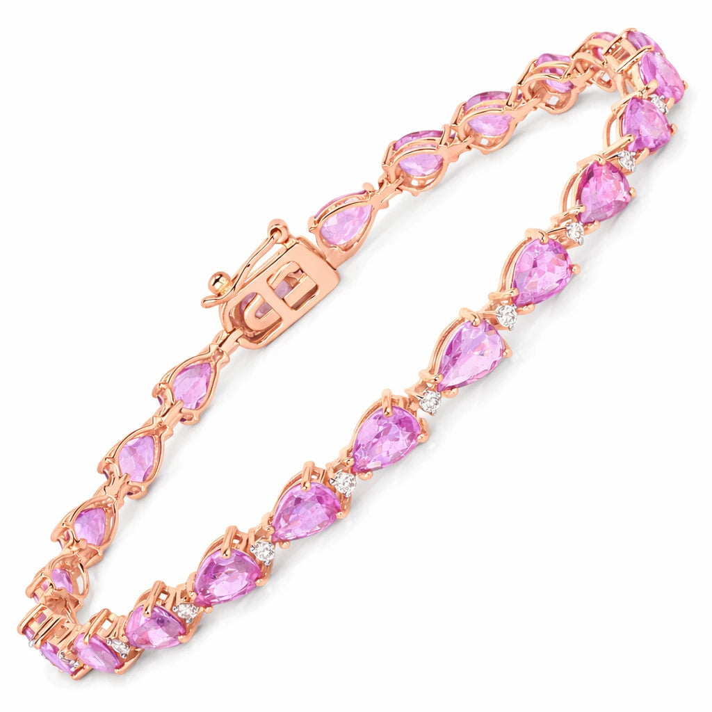 Pear Diamond Accent Line Bracelet