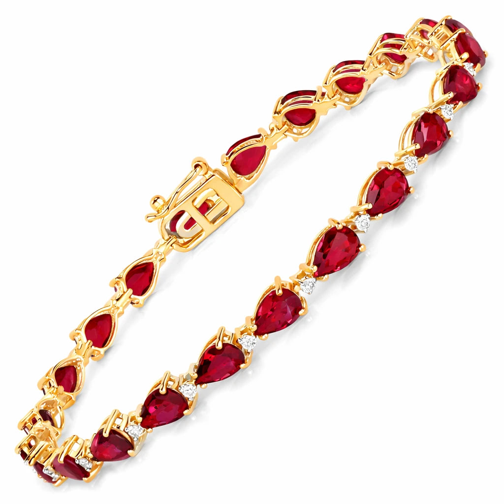 Pear Diamond Accent Line Bracelet