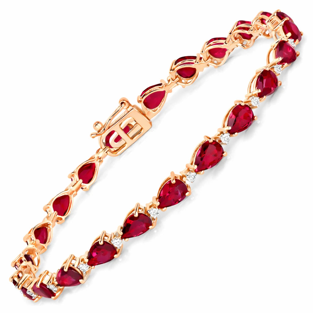 Pear Diamond Accent Line Bracelet