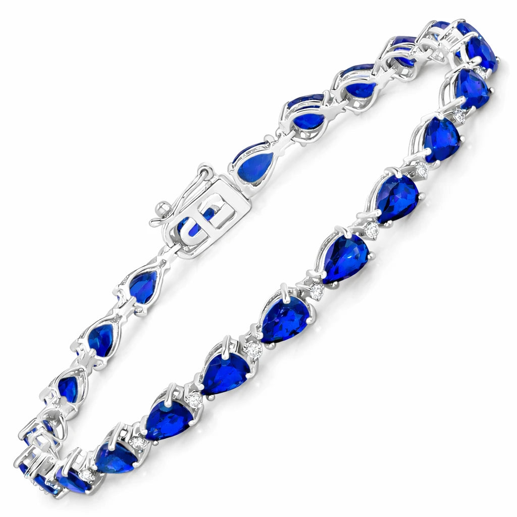 Pear Diamond Accent Line Bracelet