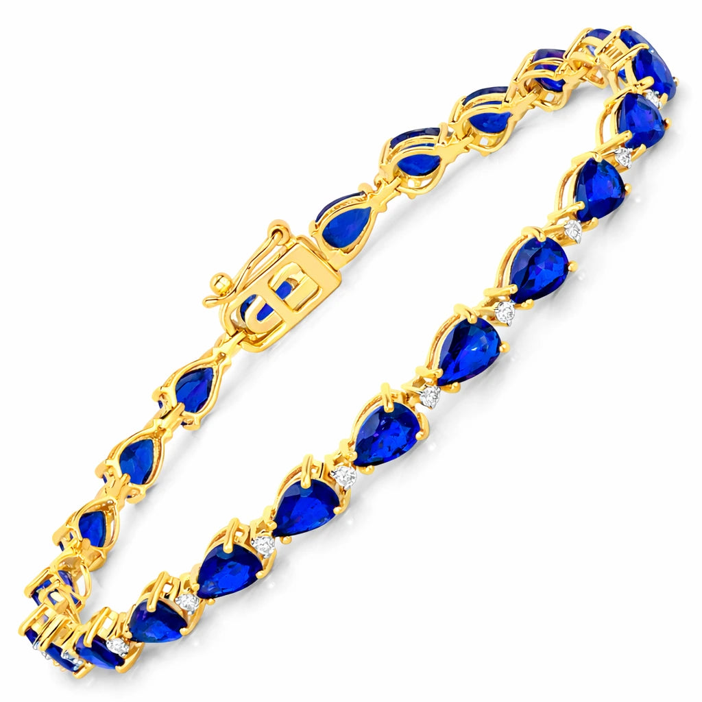 Pear Diamond Accent Line Bracelet