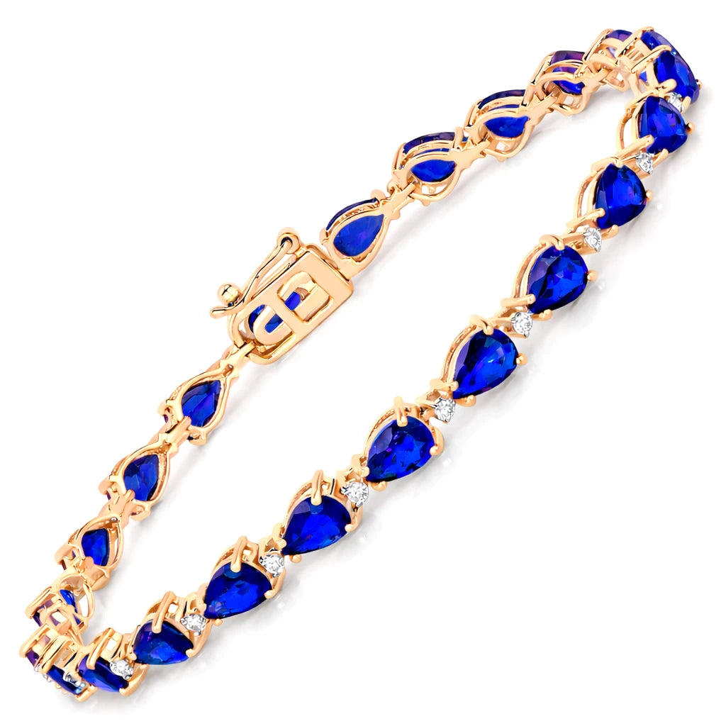 Pear Diamond Accent Line Bracelet