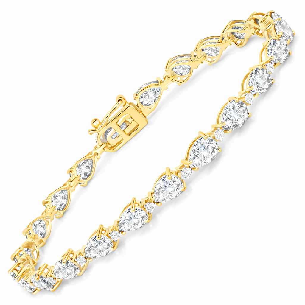 Pear Diamond Accent Line Bracelet