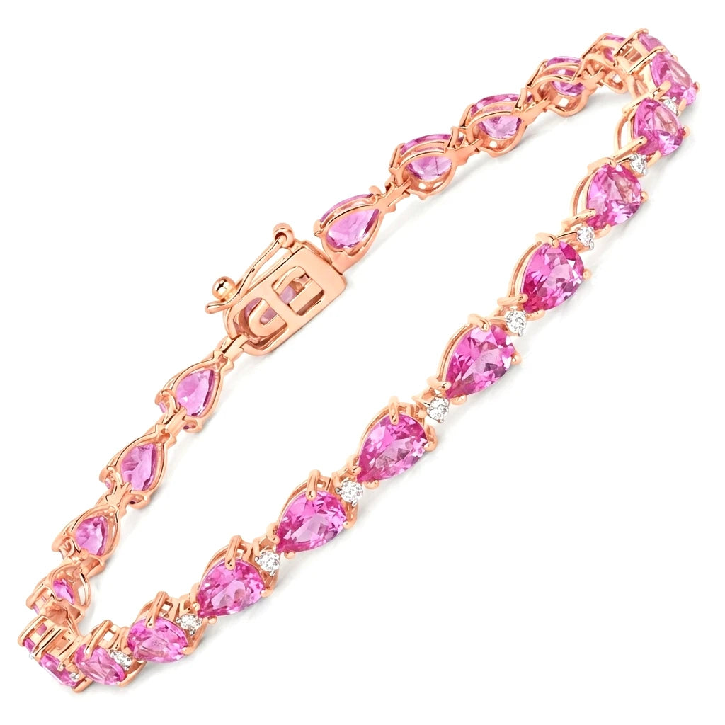 Pear Diamond Accent Line Bracelet