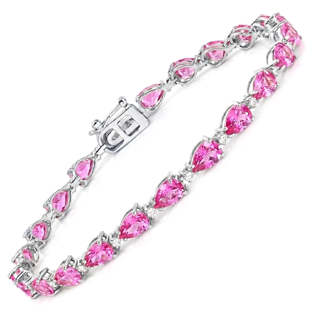 Pear Diamond Accent Line Bracelet
