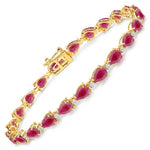 Pear Diamond Accent Line Bracelet