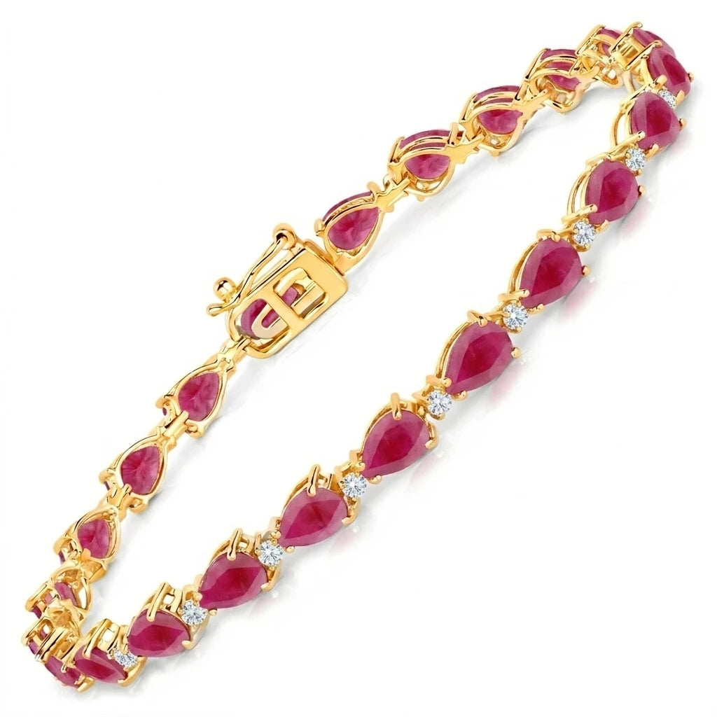 Pear Diamond Accent Line Bracelet