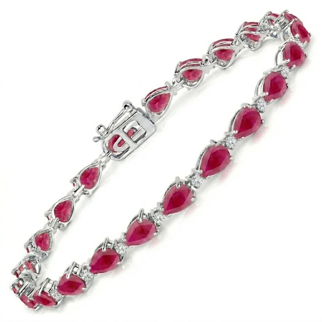 Pear Diamond Accent Line Bracelet