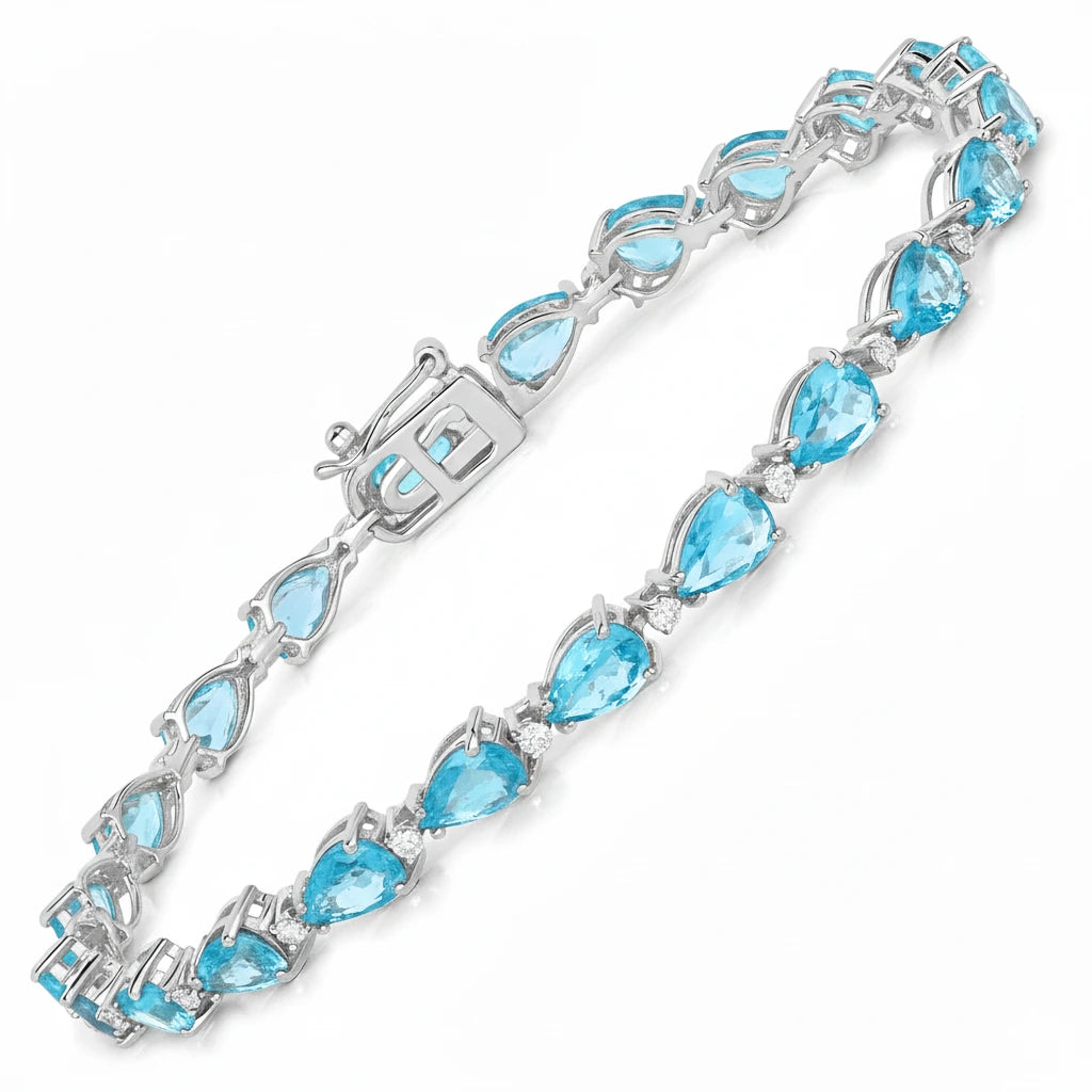 Pear Diamond Accent Line Bracelet