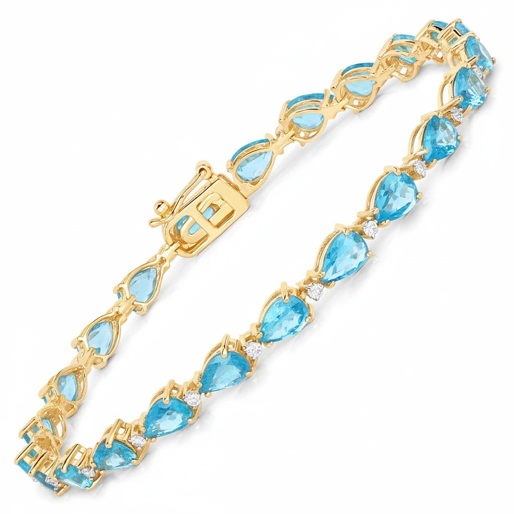 Pear Diamond Accent Line Bracelet