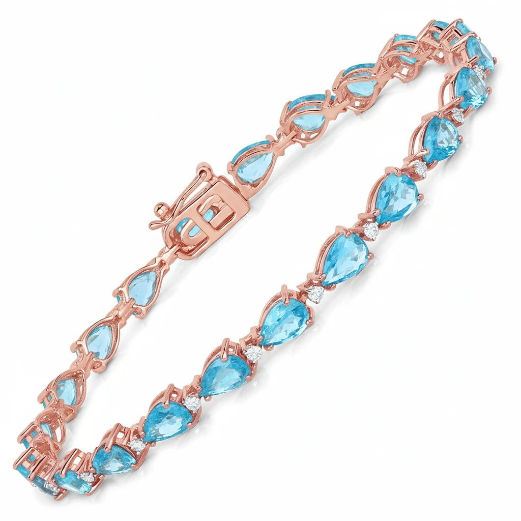 Pear Diamond Accent Line Bracelet