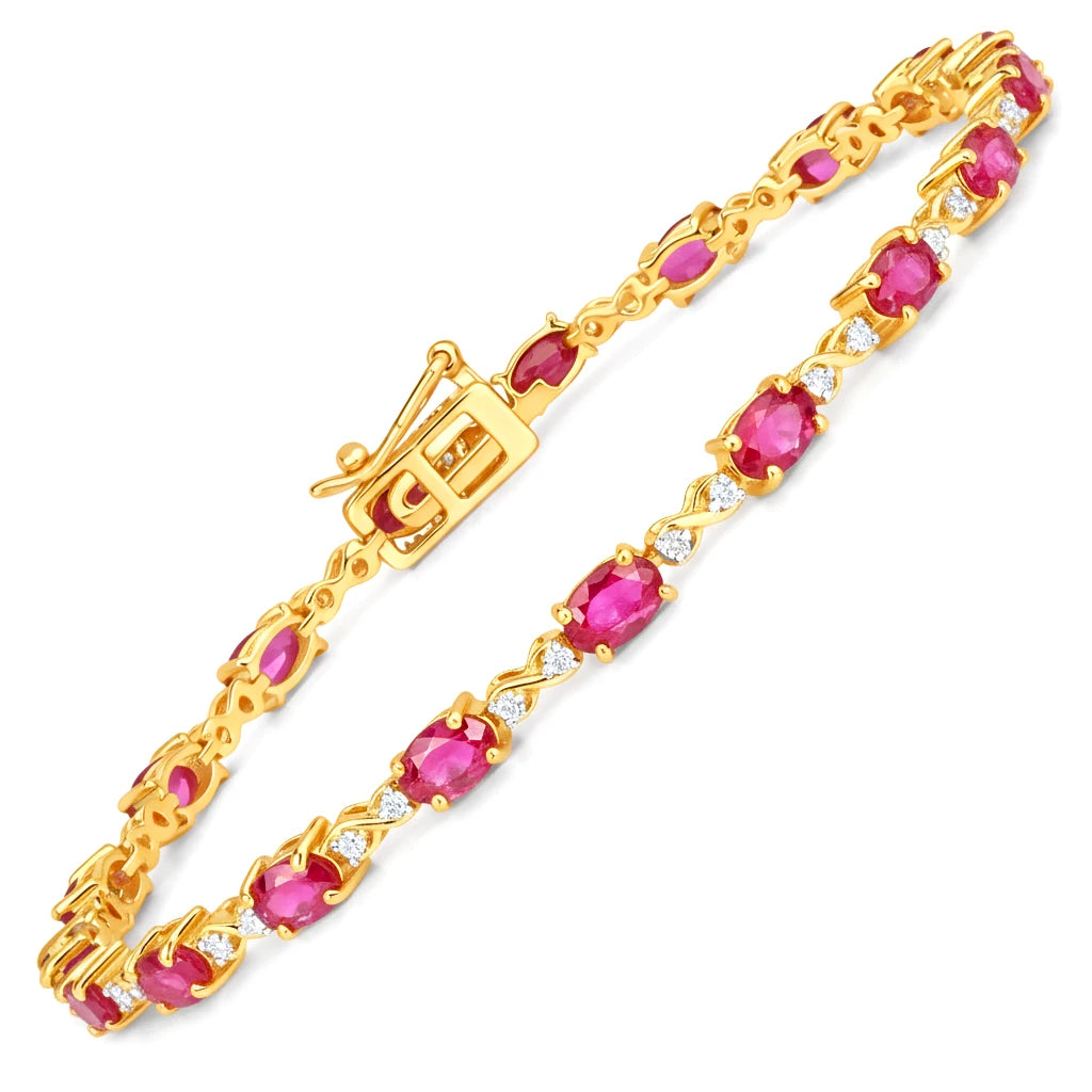 Oval Diamond Accent Bracelet