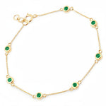 Round Bezel Set Adjustable Station Bracelet