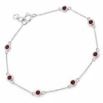 Round Bezel Set Adjustable Station Bracelet