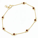 Round Bezel Set Adjustable Station Bracelet