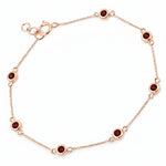Round Bezel Set Adjustable Station Bracelet