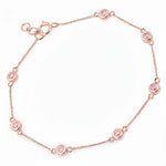 Round Bezel Set Adjustable Station Bracelet
