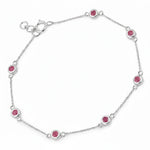 Round Bezel Set Adjustable Station Bracelet