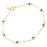 Round Bezel Set Adjustable Station Bracelet