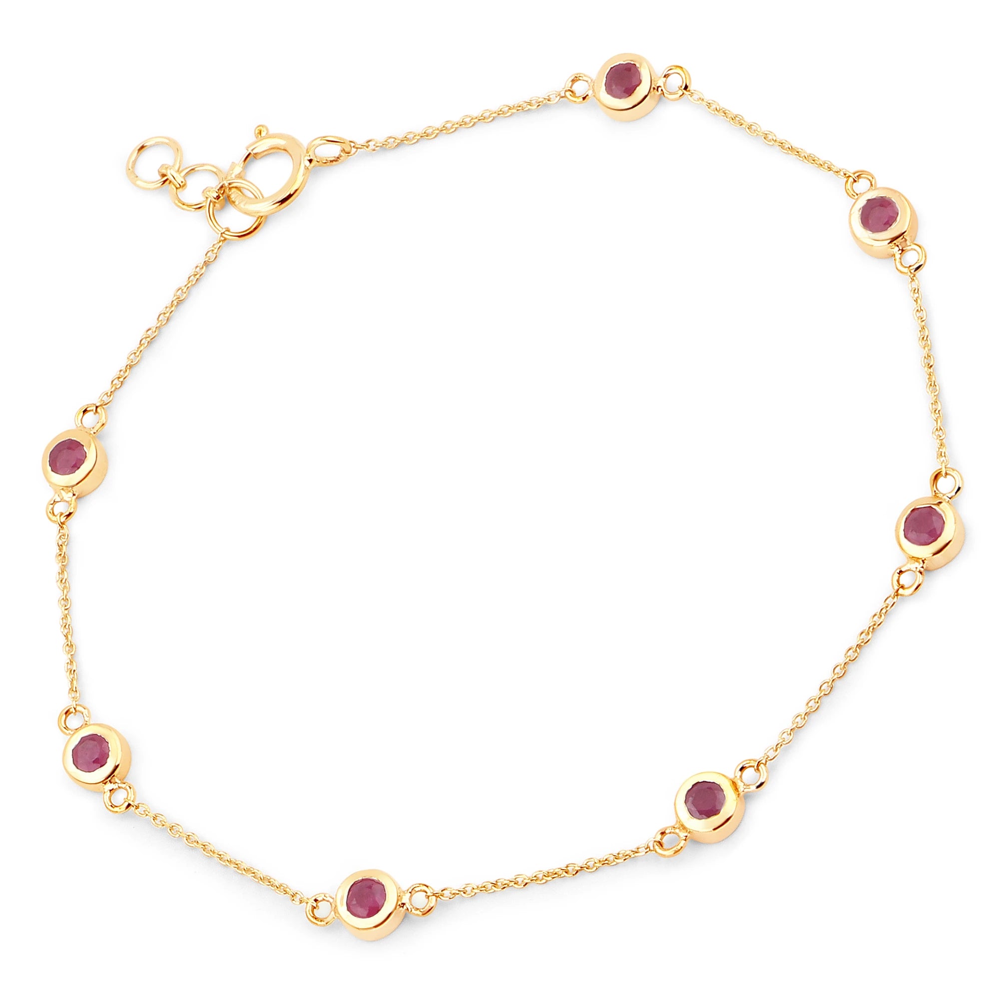 Round Bezel Set Adjustable Station Bracelet
