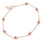 Round Bezel Set Adjustable Station Bracelet
