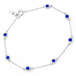Round Bezel Set Adjustable Station Bracelet