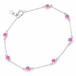 Round Bezel Set Adjustable Station Bracelet