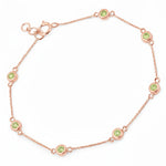 Round Bezel Set Adjustable Station Bracelet
