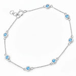 Round Bezel Set Adjustable Station Bracelet