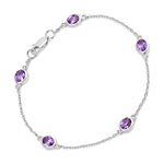 Oval Bezel Set Station Bracelet