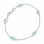 Oval Bezel Set Station Bracelet