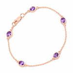 Oval Bezel Set Station Bracelet