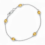 Oval Bezel Set Station Bracelet