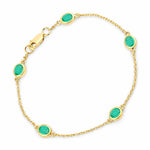 Oval Bezel Set Station Bracelet