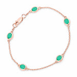 Oval Bezel Set Station Bracelet