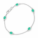 Oval Bezel Set Station Bracelet