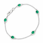 Oval Bezel Set Station Bracelet