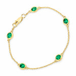 Oval Bezel Set Station Bracelet