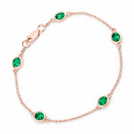 Oval Bezel Set Station Bracelet