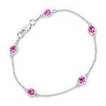 Oval Bezel Set Station Bracelet