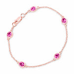 Oval Bezel Set Station Bracelet